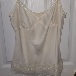 LOFT Cream Lace-Trimmed Chemise